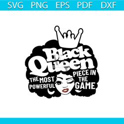 black queen the most powerful piece in the game svg, melanin svg