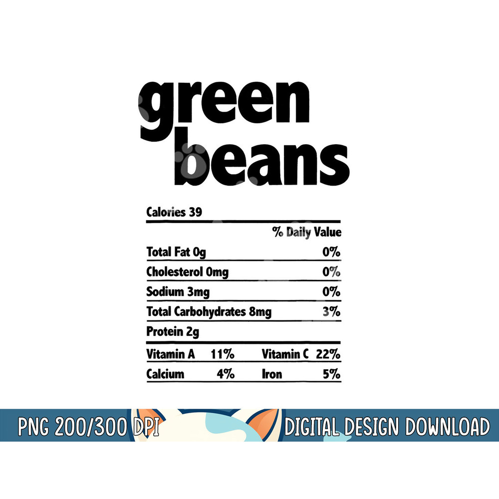 Thanksgiving Xmas Costume Nutrition Facts Green Beans png, sublimation copy.jpg