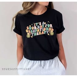 occupational therapy therapist flowers retro wavy groovy 70s tshirt, groovy ot shirts, cota, assistant shirt, graduation