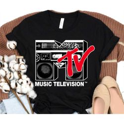 mtv logo red boombox graphic t-shirt, mtv logo t-shirt, disneyland epcot family holiday vacation trip shirts, magic king