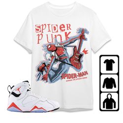 aj 7 white infrared unisex t-shirt, tee, sweatshirt, hoodie, spider punk, shirt to match sneaker