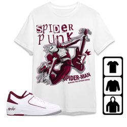 aj 2 low cherrywood unisex t-shirt, tee, sweatshirt, hoodie, spider punk, shirt to match sneaker