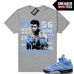 unc 5s to match sneaker match tees heather grey 'greatest'
