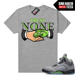 green bean 5s to match sneaker match tees heather grey 'trust none'
