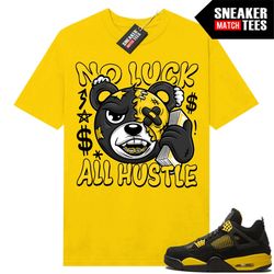thunder 4s shirts to match sneaker match tees yellow 'no luck bear'