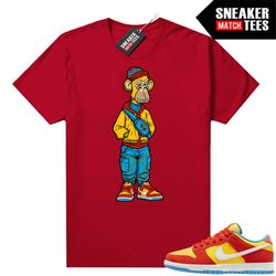 sb dunks bart sneaker match tees red 'bored sneaker apes'