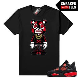 red thunder 4s shirts to match sneaker match tees black 'misunderstood bear toon'