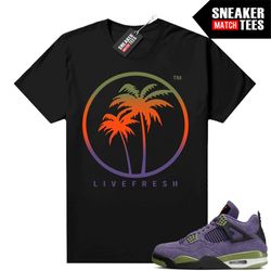 canyon purple 4s matching sneaker tees shirts black 'live fresh palm'