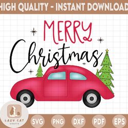 merry christmas red truck png, christmas png, vintage red truck holidays merry christmas, png sublimation digital
