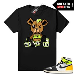 volt gold 1s matching sneaker tees shirts black 'misfit teddy'