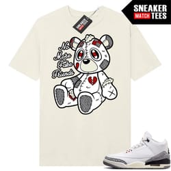 white cement 3s to match sneaker match tees sail 'no more fake friends'