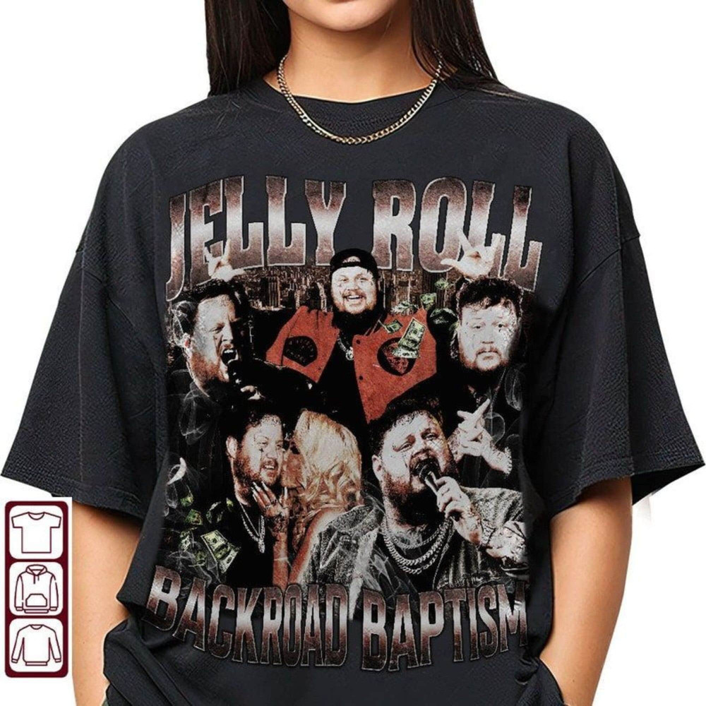 Vintage Jelly Roll 2023 T-Shirt, Backroad Baptism Tour Sweatshirt, Music Concert 2023 Tee, Jelly Roll Merch, Somebody Save Me, Gift For Fan - 1.jpg
