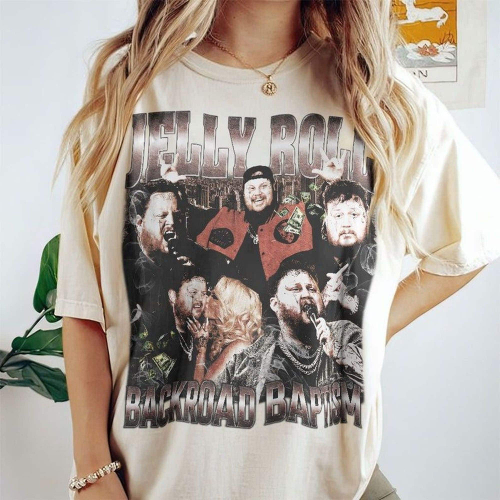 Vintage Jelly Roll 2023 T-Shirt, Backroad Baptism Tour Sweatshirt, Music Concert 2023 Tee, Jelly Roll Merch, Somebody Save Me, Gift For Fan - 2.jpg