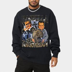vintage king hasbulla t-shirt, hasbulla homage sweatshirt, hasbulla magomedov merch, mini khabib tee