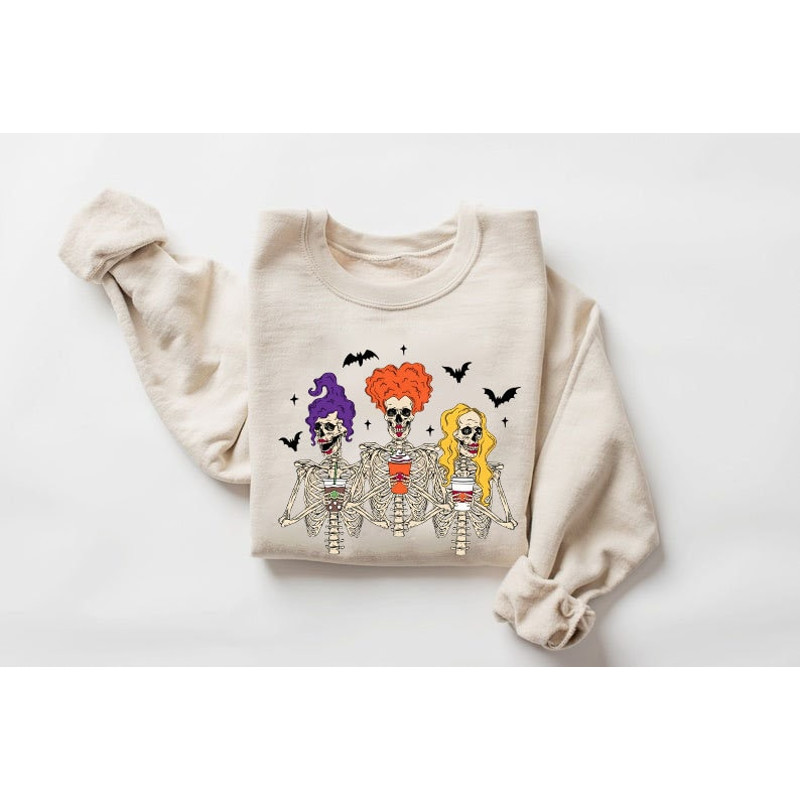 Hocus Pocus Sweatshirt, Witch Skeletons Sweatshirt, Sanderson Sister Sweater, Vintage Halloween Sweatshirt - 1.jpg