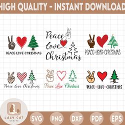Peace Love Christmas SVG Bundle, Christmas Tree SVG, Christmas Tree svg, buffalo plaid Christmas svg for cricut and