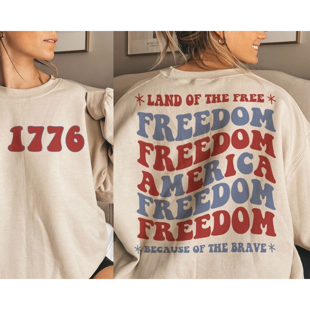 America Land Of The Free Because Of The Brave SVG, 4th of July SVG, Fourth of July SVG, Patriotic Svg, Independence Day Svg, Png Sublimation - 1.jpg