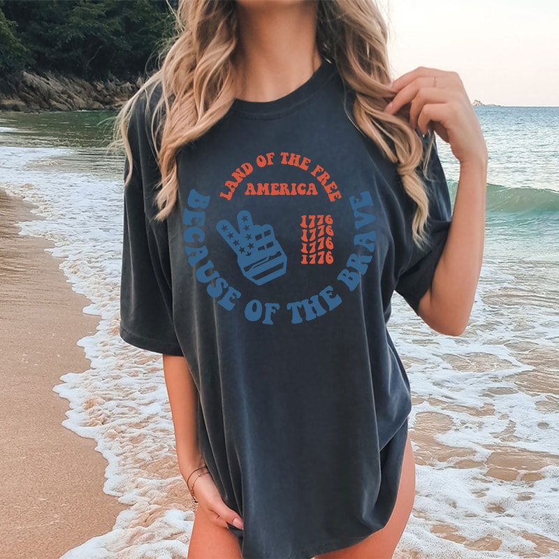 America Land Of The Free Because Of The Brave SVG, 4th of July SVG, Fourth of July SVG, Patriotic Svg, Independence Day Svg, Png Sublimation - 2.jpg