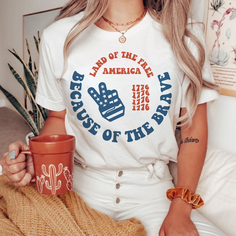 America Land Of The Free Because Of The Brave SVG, 4th of July SVG, Fourth of July SVG, Patriotic Svg, Independence Day Svg, Png Sublimation - 3.jpg