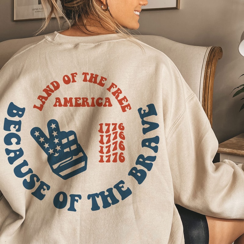 America Land Of The Free Because Of The Brave SVG, 4th of July SVG, Fourth of July SVG, Patriotic Svg, Independence Day Svg, Png Sublimation - 4.jpg