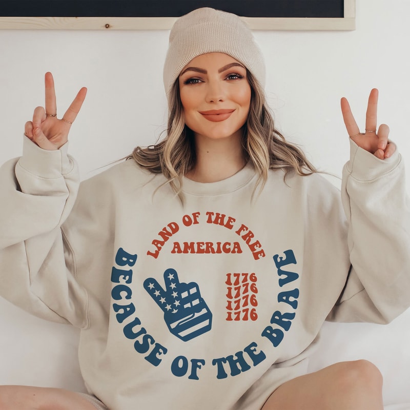 America Land Of The Free Because Of The Brave SVG, 4th of July SVG, Fourth of July SVG, Patriotic Svg, Independence Day Svg, Png Sublimation - 5.jpg