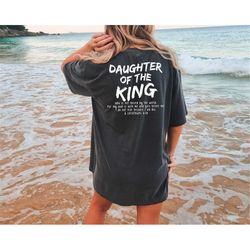 daughter of the king shirt, christian based shirts, aesthetic bible verse shirts for women, trendy inspiring religious g
