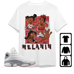 aj 13 wolf grey unisex t-shirt, tee, sweatshirt, hoodie, melanin sisters, shirt to match sneaker