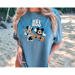 comfort colors hey boo mickey halloween shirt, the most magical place, fall best day shirt, halloween spooky family