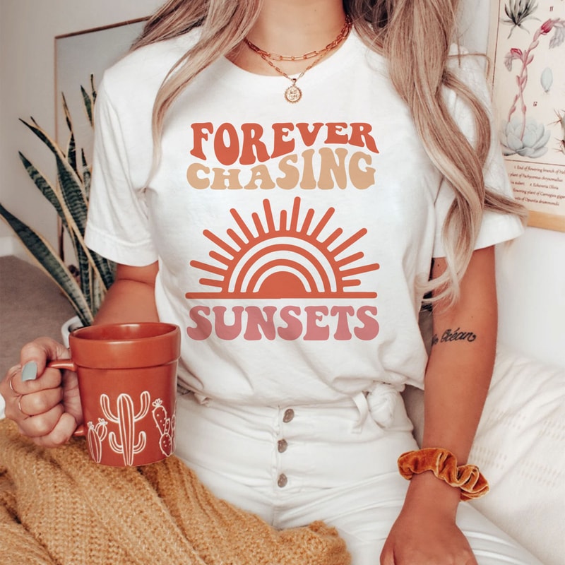 Forever Chasing Sunsets PNG SVG, Retro Summer Sublimation, Aesthetic Summer, Trendy Summer Png, Summer Sunset PNG Sublimation - 4.jpg
