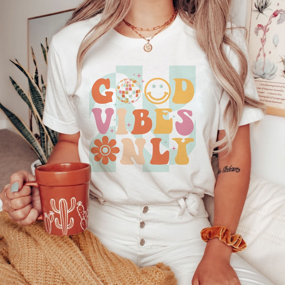 Good Vibes Only SVG PNG Sublimation, Hippie svg, Good vibes svg, Flower power svg, Retro svg, Inspiration svg, Positivity svg, Cricut - 4.jpg