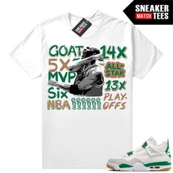 pine green 4s to match sneaker match tees white 'mj accolades victory'
