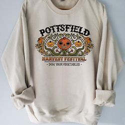 pottsfield harvest festival sweatshirt, over the garden wall sweater, vintage pumpkin halloween swea