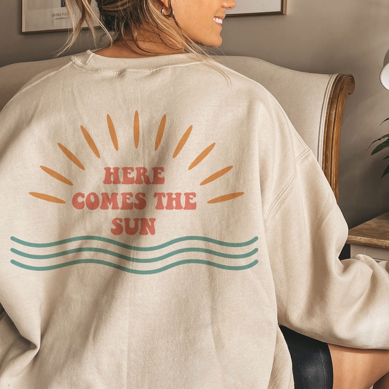 Here Comes The Sun SVG PNG, Summer Cut Files For Cricut, Summer Svg, Sun Svg, Beach Svg, Wavy Letters Svg, Cricut Cut Files, Cricut Svg, Sun - 1.jpg