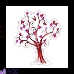 tree with heart foliage in watercolor style svg, valentine svg, tree svg