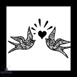zen tangle valentine bird svg, valentine svgbird svgloving svg, tangle svg