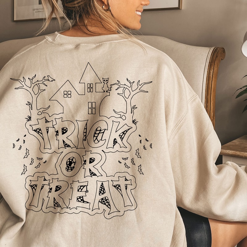 Trick or Treat SVG-Halloween Cut File Digital Design Download-spooky season svg, ghost svg, boho ghost svg, retro svg, vintage halloween svg - 2.jpg