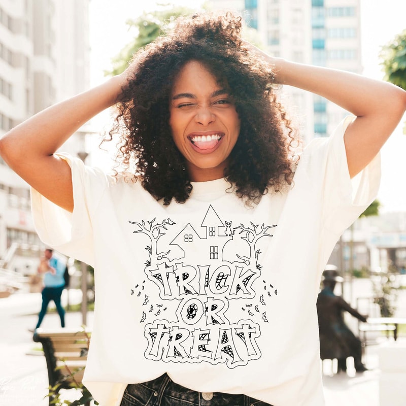 Trick or Treat SVG-Halloween Cut File Digital Design Download-spooky season svg, ghost svg, boho ghost svg, retro svg, vintage halloween svg - 4.jpg