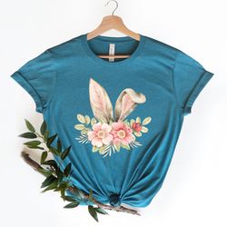 floral easter bunny ears shirt,easter shirt,easter gifts for kids,gifts for mom,floral shirt,bunny e