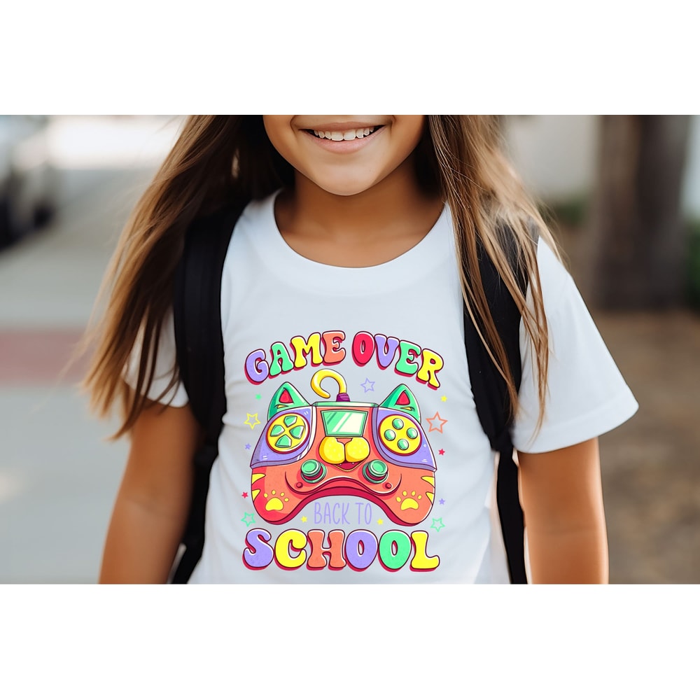 Game Over Shirt, Gamer Shirt, Happy First Day of School, Back to School, Student Shirt, Gift For Kids, Custom Kid Shirt, Student Gift - 3.jpg