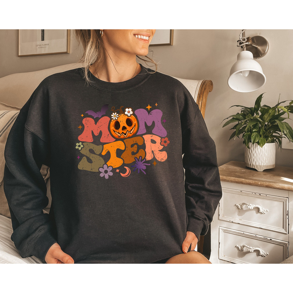 Halloween Momster Sweatshirt for Moms, Momster Shirt, Funny Halloween Crewneck Sweatshirts for Women, Halloween Mom Shirt, Halloween Gifts - 1.jpg