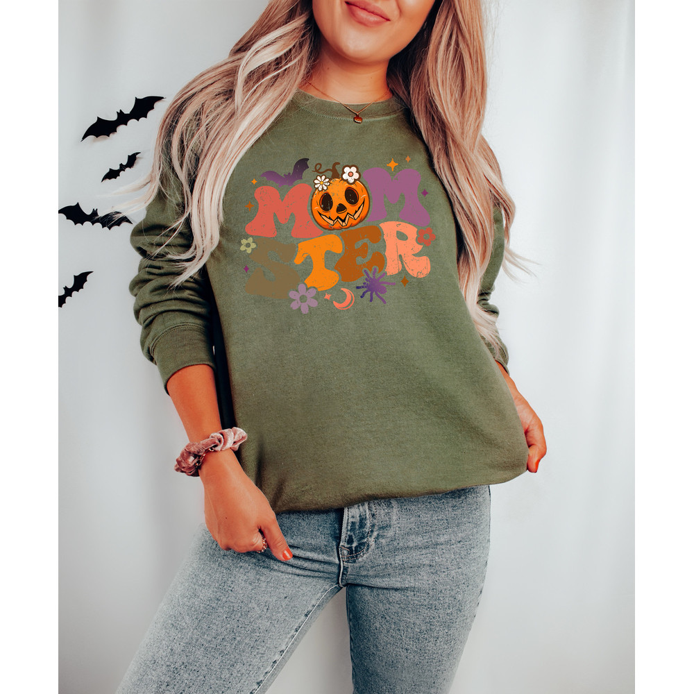 Halloween Momster Sweatshirt for Moms, Momster Shirt, Funny Halloween Crewneck Sweatshirts for Women, Halloween Mom Shirt, Halloween Gifts - 2.jpg