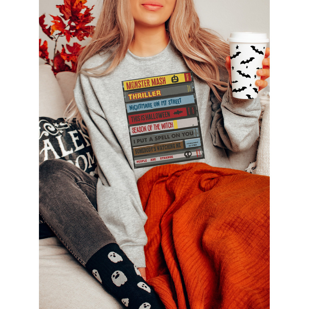 Halloween Music Cassette Tape Sweatshirt, Halloween Songs Shirt, Halloween Gifts for Music Lover, Halloween Music Shirt, Spooky Season Shirt - 3.jpg