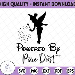 powered by pixie dust svg, tinkerbell svg, fairy svg, tinkerbell cut file, funny svg, disney svg, fairy dust svg, disney