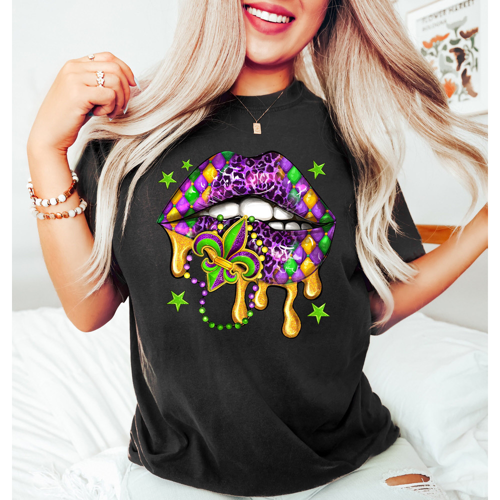 Mardi Gras Lips Shirt,Lips Sweatshirt,Fleur De Lis Shirt,Mardi Gras Shirt,Fat Tuesday Shirt,Louisiana Shirt,Mardi Gras Matching,NOLA Tshirts - 1.jpg