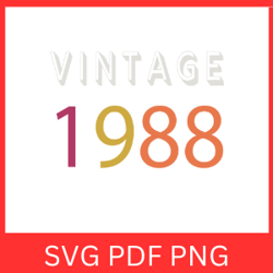 vintage 1988 retro svg | vintage 1988 svg design | vintage 1988 sublimation designs | printable art | digital download