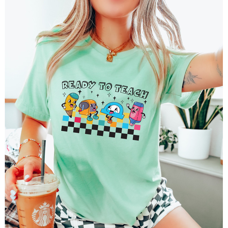 Ready To Teach Shirt, Checkered Teacher Shirt, Retro School Shirt, Teacher Appreciation Shirt, Funny Teacher Shirt, Cool School Gift - 1.jpg