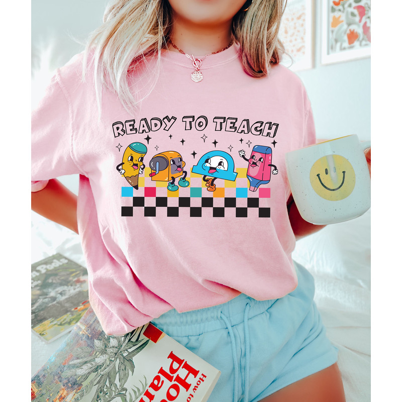 Ready To Teach Shirt, Checkered Teacher Shirt, Retro School Shirt, Teacher Appreciation Shirt, Funny Teacher Shirt, Cool School Gift - 2.jpg