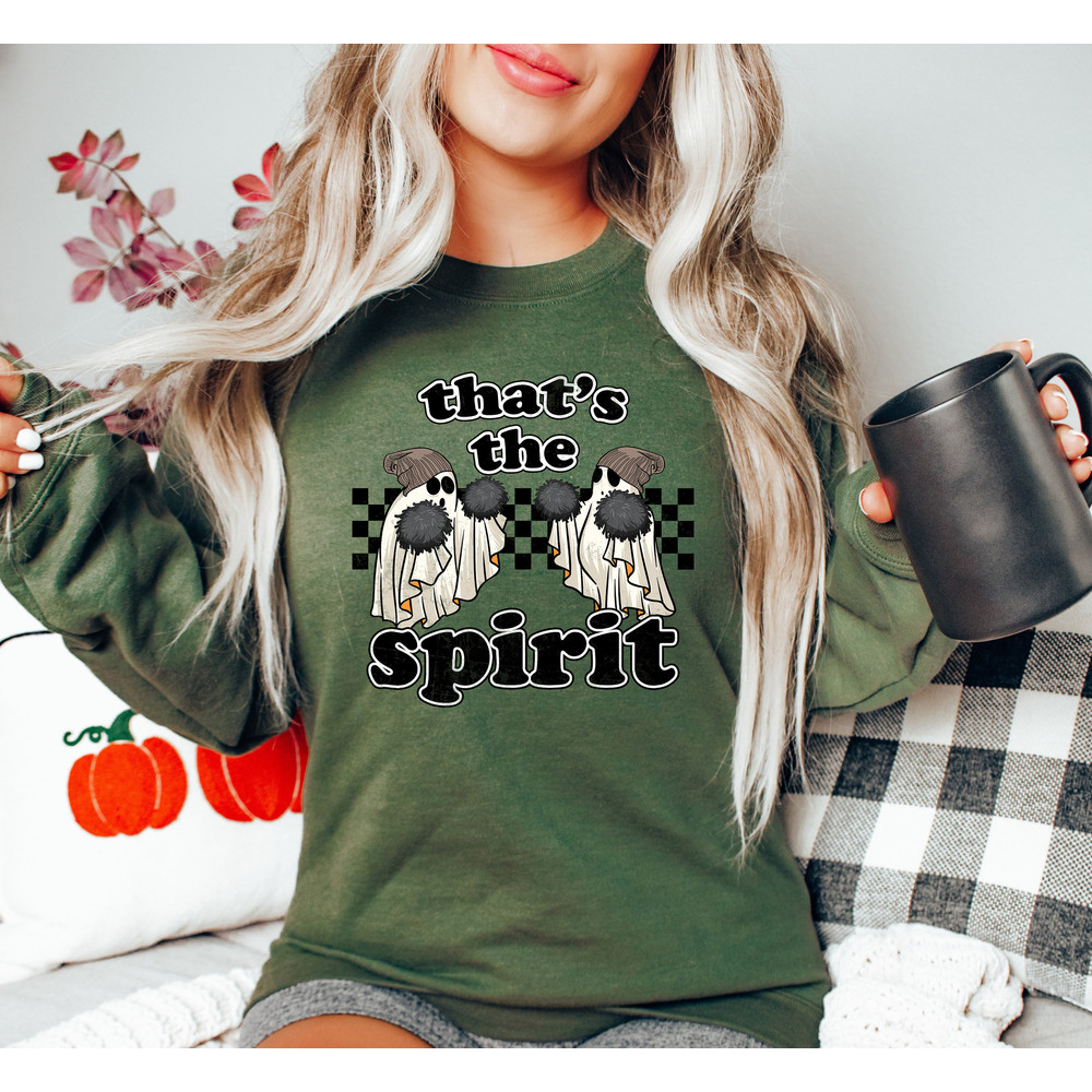 Retro Ghost Halloween Sweatshirt, That's The Spirit Ghost Shirt, Halloween Ghost Sweatshirt, Spooky Season Shirt, Halloween Gifts - 2.jpg