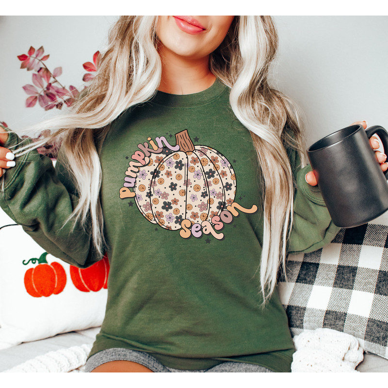 Retro Pumpkin Shirt, Thanksgiving Pumpkin Shirt, Fall Season Pumpkin Sweatshirt, Autumn Shirt, Fall Vibes Pumpkin Shirt, Cute Pumpkin Shirt - 3.jpg