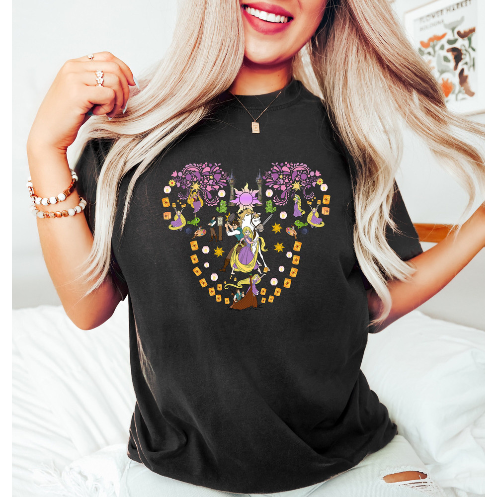 Tangled Shirt, Rapunzel Tower Shirt, Princess Castle Floral Shirt, Matching Family Vacation Tee, Aesthetic Family Vacation Tee, Magic World - 1.jpg